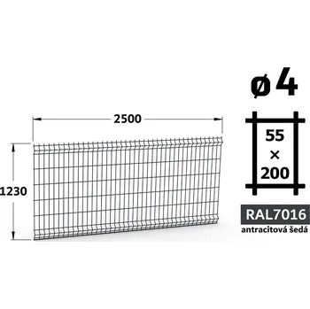 Plot Plotový panel 3D Light 55, 123×250 cm, antracitově šedá