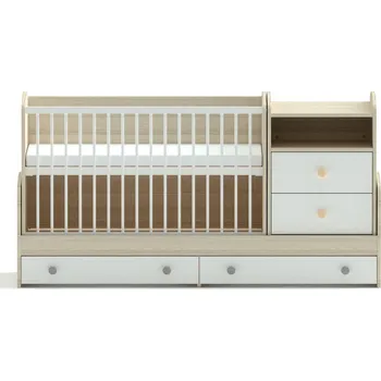 Dětské zboží Faktum Kombi postýlka Colette 70x120 Bílá Lišta proti okusu: bez lišty