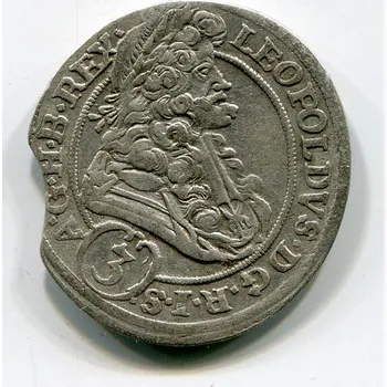 Leopold I. 3 Kreuzer 1695 / M.M.W. Breslau. Ag.