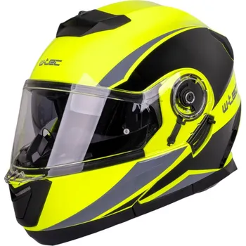 Helma na motorku W-TEC Výklopná přilba Banelmeda černá-fluo žlutá - XS (53-54)