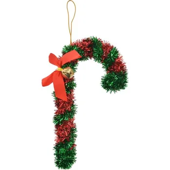 Vánoční ozdoba Zeleno-červená plastová vánoční ozdoba ve tvaru cukrové hůlky Candy Cane – 16 cm