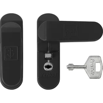 Nábytkové kování PD - Otočná západka s uzamykáním BS - Černá matná (RAL9005)