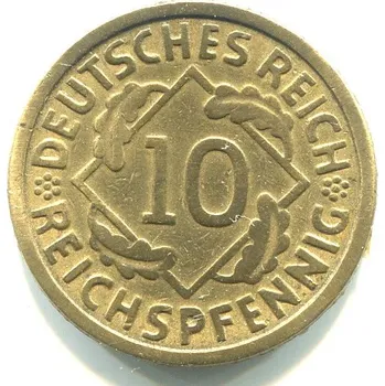 NĚMECKO. 10 Reichspfennig 1925/G.