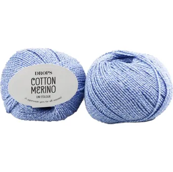 Příze Drops Cotton Merino 30 bleděmodrý melír