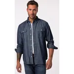 JP1880, Plus size Džínová košile JP1880, dlouhé rukávy, Kent límeček, Modern střih, do 8XL pro plnoštíhlé nadměrná velikost, 836718903-1455, modrý, 6XL, Plus size oblečení, Oblečení pro vysoké muže, Nadměrné velikosti, Oblečení pro plnoštíhlé.