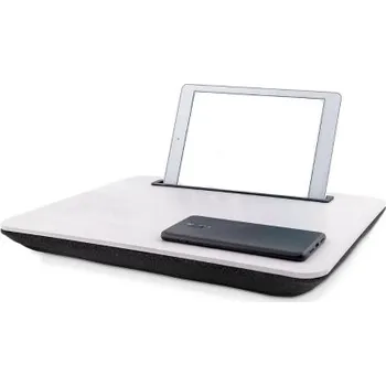 Podložka pod myš Stolek a podložka pod laptop nebo tablet - bílá deska a černá spodní část