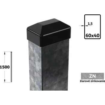 Plotový sloupek Plotový sloupek 150 cm, 60×40×1,5 mm, žárové pozinkování