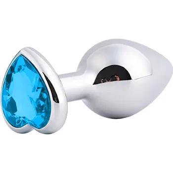 Anální kolík VšeNaSex.cz Ocelový anální kolík Blue Heart