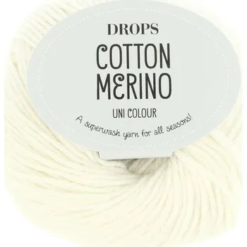 Příze Drops Cotton Merino 01 smetanová bílá