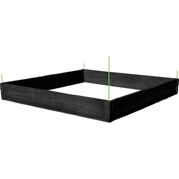 Vyvýšený záhon Barigadi Vyvýšený záhon betonový 200x200 cm, výška 25 cm, vzor dřevo, antracit