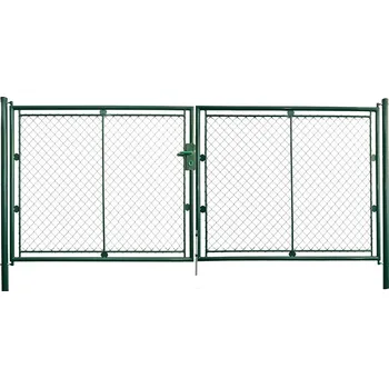 brána Brána k pletivu šířka 360 cm, výška 200 cm, kulaté profily, povrchový zámek, mechová zelená