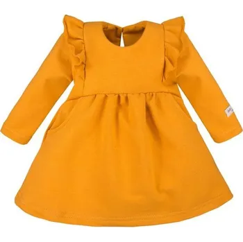 Kojenecké šaty Eevi Šatičky s volánky Simply Comfy MEDOVÉ - 80