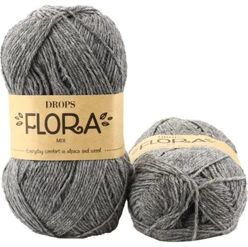 Příze Drops Flora MIX 04 šedá