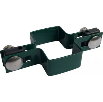 Příslušenství pro plot Příchytka panelu ke sloupku 60×40, průběžná, mechová zelená Tloušťka drátu plotového panelu: 5 mm