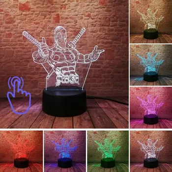 Lampička 3D LED Lampička Deadpool MARVEL