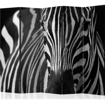 Paraván Paraván - Bílá s černými pruhy II Velikost: 225x172 cm, Provedení: Jednostranný