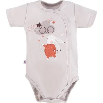 Kojenecký body Eevi Body celorozepínací krátký rukáv Mellow ŠEDÉ - 62