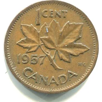 KANADA. 1 cent 1957. KM-49