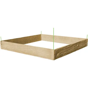 Vyvýšený záhon Barigadi Vyvýšený záhon betonový 200x200 cm, výška 25 cm, vzor dřevo, pískovec