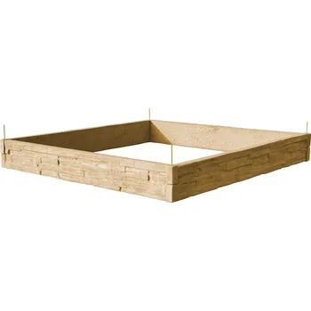 Vyvýšený záhon Barigadi Vyvýšený záhon betonový 200x200 cm, výška 25 cm, vzor štípaný kámen, pískovec