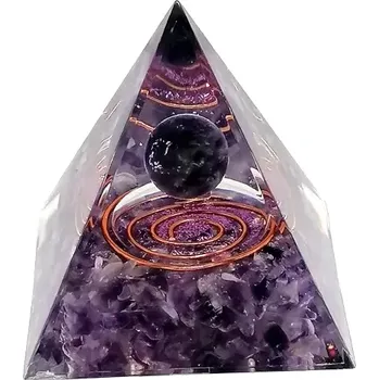Orgonitová pyramida z ametystu a spirály života