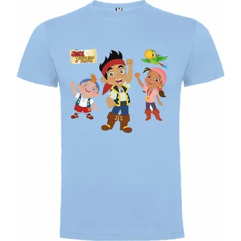 Tričko Jake a piráti ze Země Nezemě Barva: Nebesky modrá/Světle modrá, Velikost: 134/140 - 9/10let
