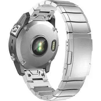 Řemínek na hodinky Prémiový kovový Garmin QuickFit řemínek 26mm - Stříbrný IR-AWGW-0607