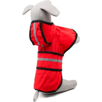Obleček pro psa Vsepropejska Zidan pláštěnka pro psa Barva: Červená, Délka zad (cm): 41, Obvod hrudníku: 42 - 50 cm
