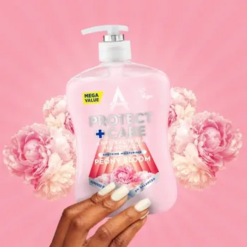 Mýdlo Antibakteriální tekuté mýdlo Protect and Care s vůní Pivoňka 600ml Astonish