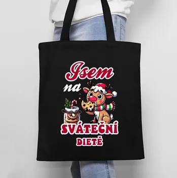 Žertovný předmět Jsem na sváteční dietě - taška s potiskem