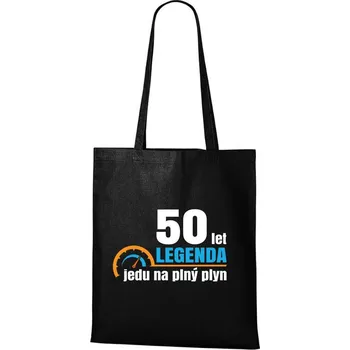 DOBRÝ TRIKO Bavlněná taška s potiskem Jedu na plný plyn Barva: Černá