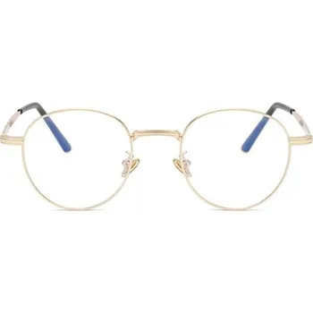 Brýlová obroučka Dámské kulaté brýle proti modrému světlu - Zlatá a černá