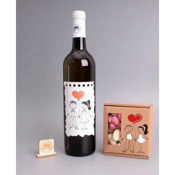 Víno Set - víno + mlsná krabička - Srdíčko balónek víno: Chardonnay - polosuché