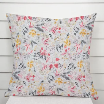 Povlak na dekorativní polštářek Dekorační povlak na polštář PML-087 Červeno-oranžové lístky 50 x 50 cm