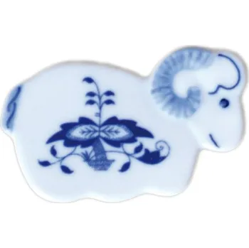 Dekorativní magnet Cibulák Dubí Magnetka - beránek - cibulový porcelán 70725