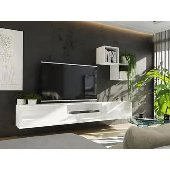 Obývací stěna MOB Berny 35 (bílá + bílý lesk)
