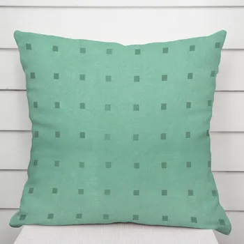 Povlak na dekorativní polštářek Dekorační povlak na polštář PM-023 Čtverečky na světle zeleném 35 x 45 cm