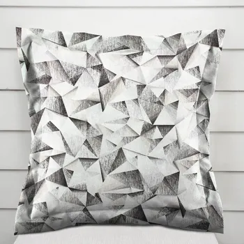 Povlak na polštářek Dekorační povlak na polštář s lemem Porto PRT-008 Šedo-béžové krystaly 40 x 40 cm