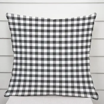 Povlak na dekorativní polštářek Dekorační povlak na polštář Rebeka RE-011 Šedo-bílá kostka střední 45 x 45 cm