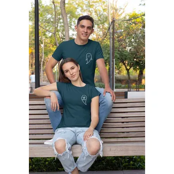 Pánské tričko Trička pro páry duchové Barva: Petrolejová, Dámska velikost: XS, Pánska velikost: 4XL