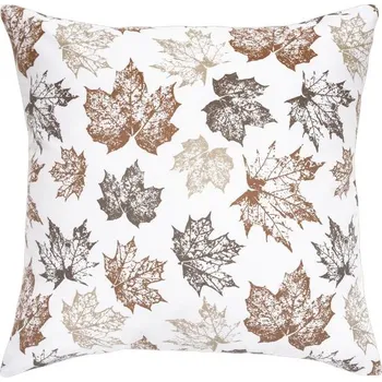 Polštář SCANquilt povlak DEKORO javorové listy béžovohnědá 45 x 45 cm