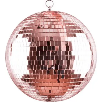 Světelný efekt Zrcadlová koule 30cm, růžová