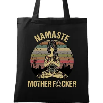 Nákupní taška Bavlněná taška Namaste Motherf*cker (Barva: Černá)