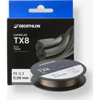 Lano CAPERLAN Rybářská šňůra TX8 z 8 vláken 18/100 - 150 m ŠEDÁ