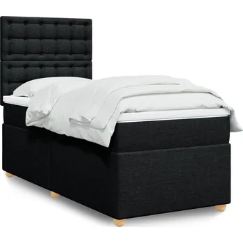 Postel vidaXL Box spring postel s matrací 80x200 cm textil [3291122] Barva: Černá