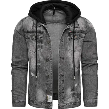 Pánský bomber Recea Pánská džínová bunda Hirini grafitová M