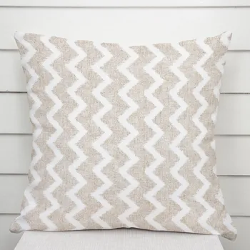 Povlak na dekorativní polštářek Dekorační povlak na polštář Porto PRT-006 Režný cik-cak 50 x 50 cm