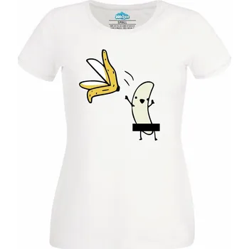 Dámské tričko Nahý Banán bez slupky (Velikost: 4XL, Barva: Bílá)