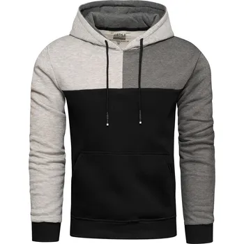 Pánská mikina Recea Pánská mikina s kapucí Hazelleaf černo-šedá L