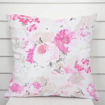 Povlak na polštářek Dekorační povlak na polštář PM-030 Růžové malované květy 50 x 60 cm